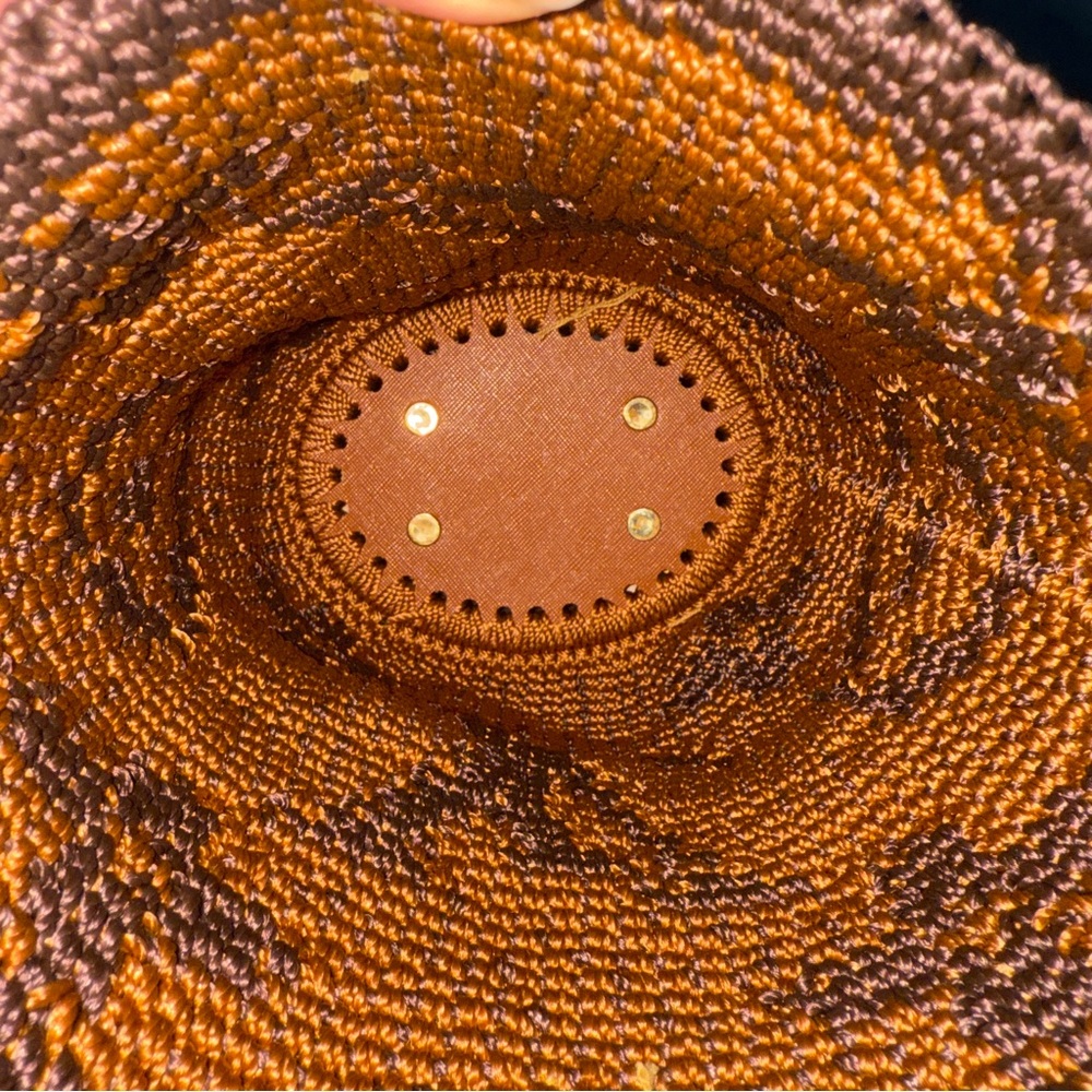 Handmade Tan and Brown Crochet Crossbody Bag - Picture 5 of 5